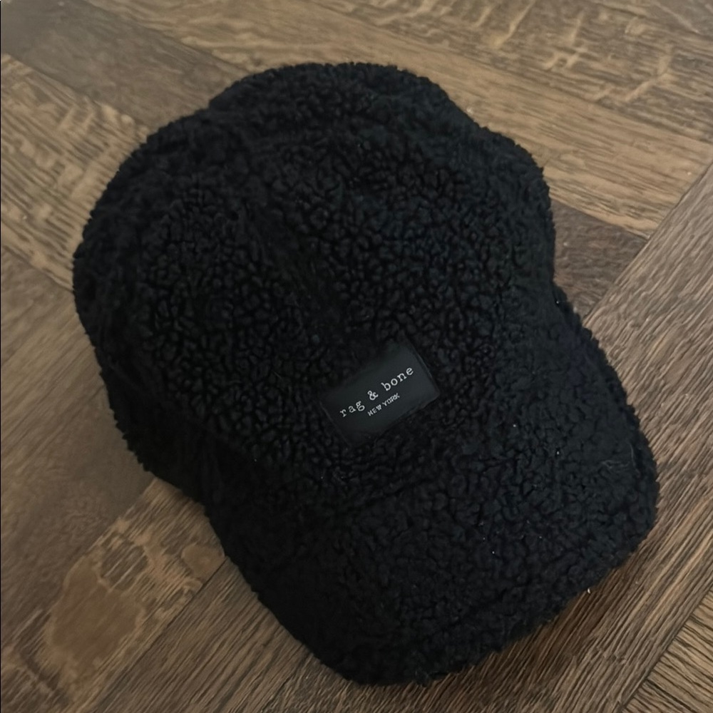 Rag & Bone Black Sherpa Cap